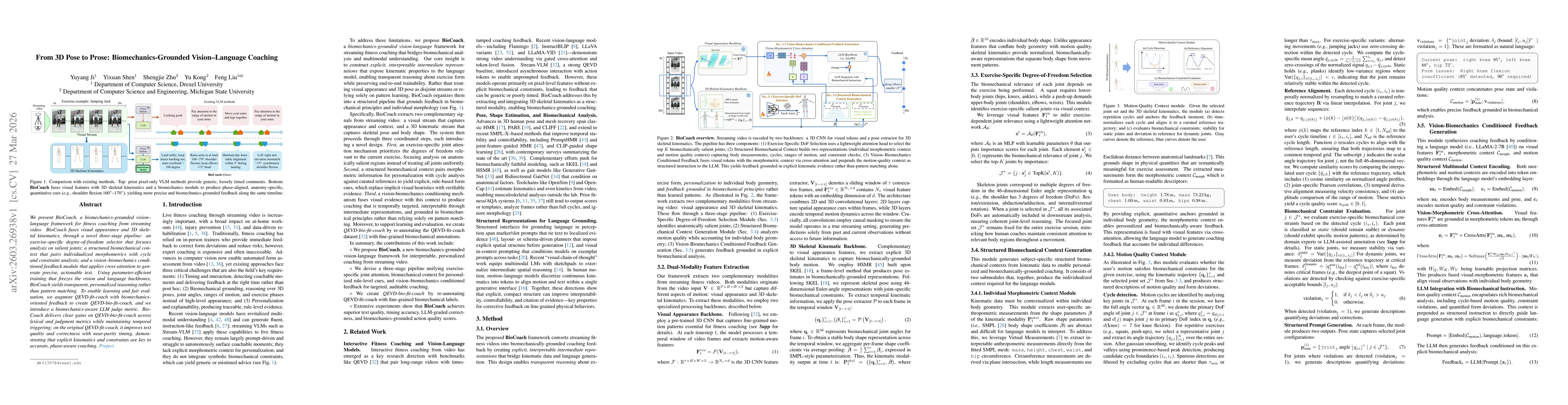 Thumbnail for From 3D Pose to Prose: Biomechanics-Grounded Vision--Language Coaching