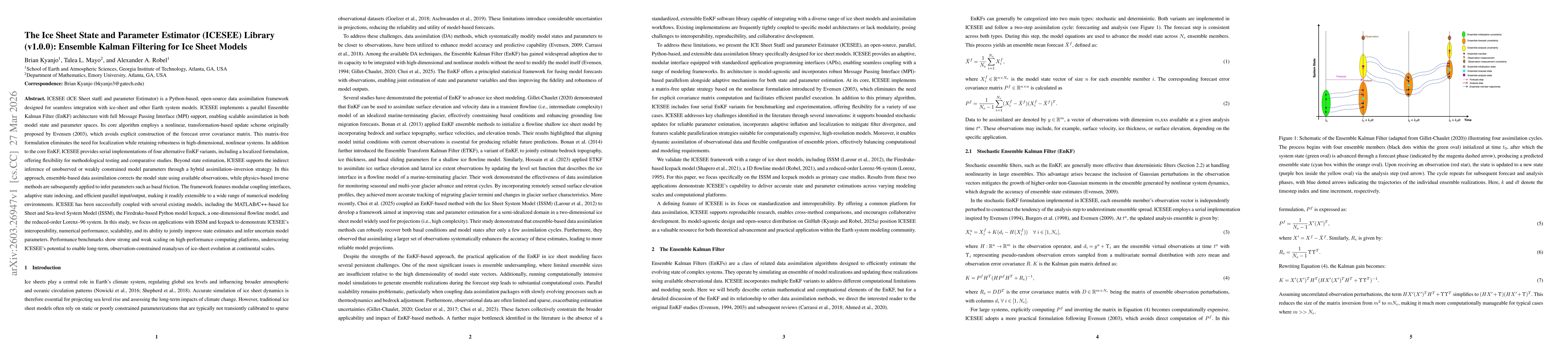 Thumbnail for The Ice Sheet State and Parameter Estimator (ICESEE) Library (v1.0.0): Ensemble Kalman Filtering for Ice Sheet Models
