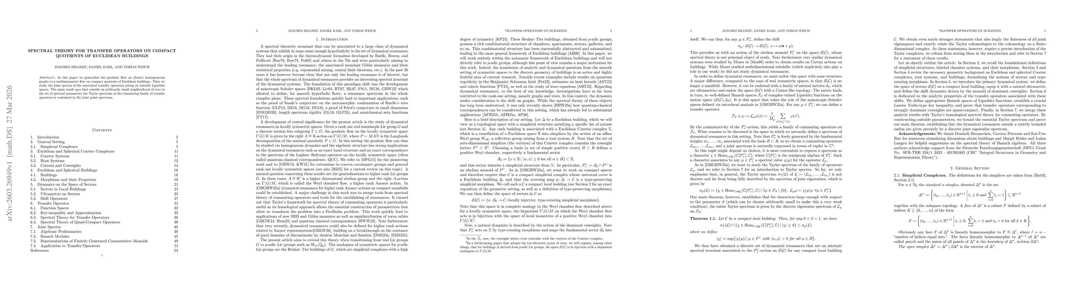 Thumbnail for Spectral theory for transfer operators on compact quotients of Euclidean buildings