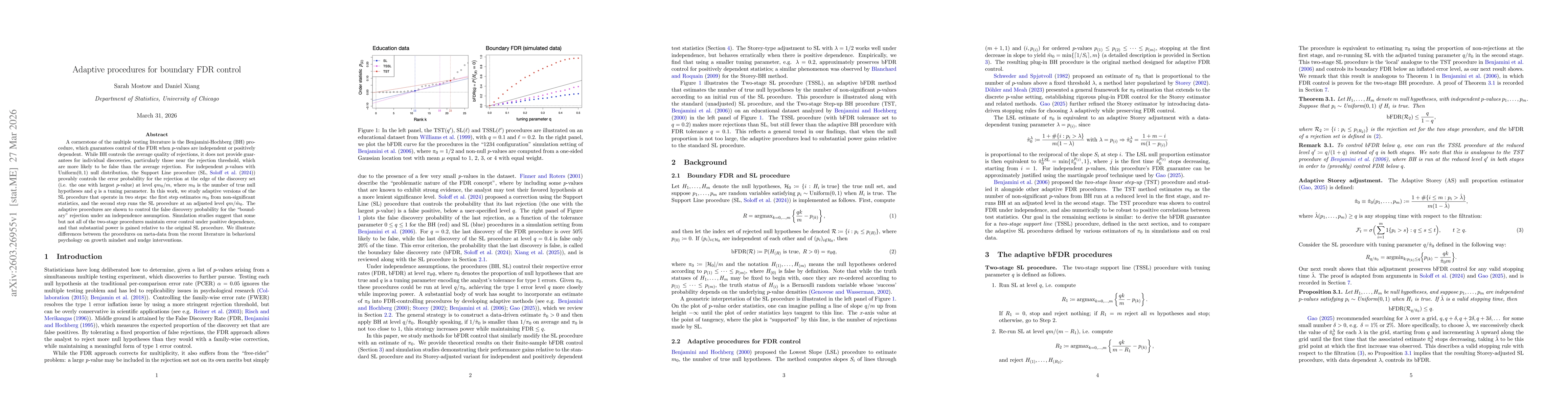Thumbnail for Adaptive procedures for boundary FDR control