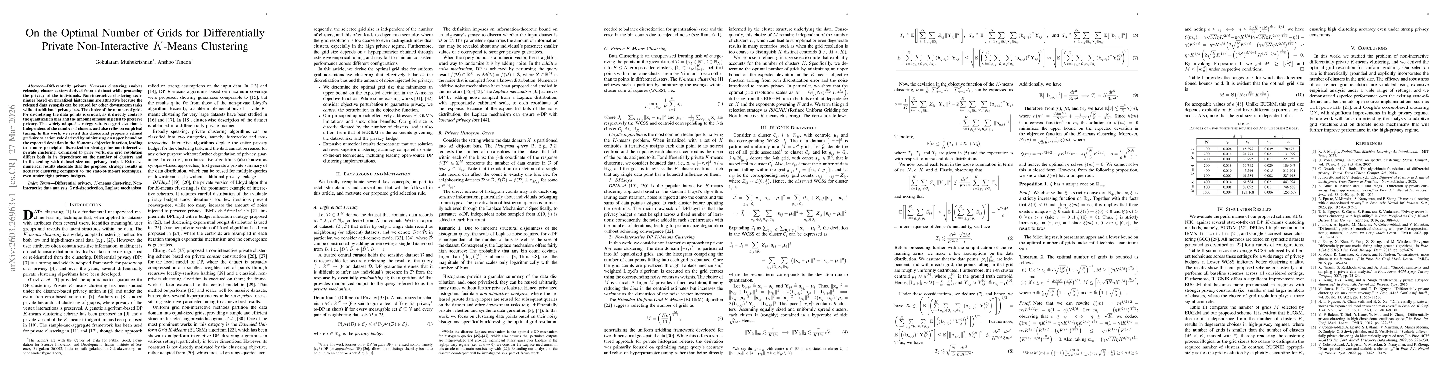 Thumbnail for On the Optimal Number of Grids for Differentially Private Non-Interactive $K$-Means Clustering