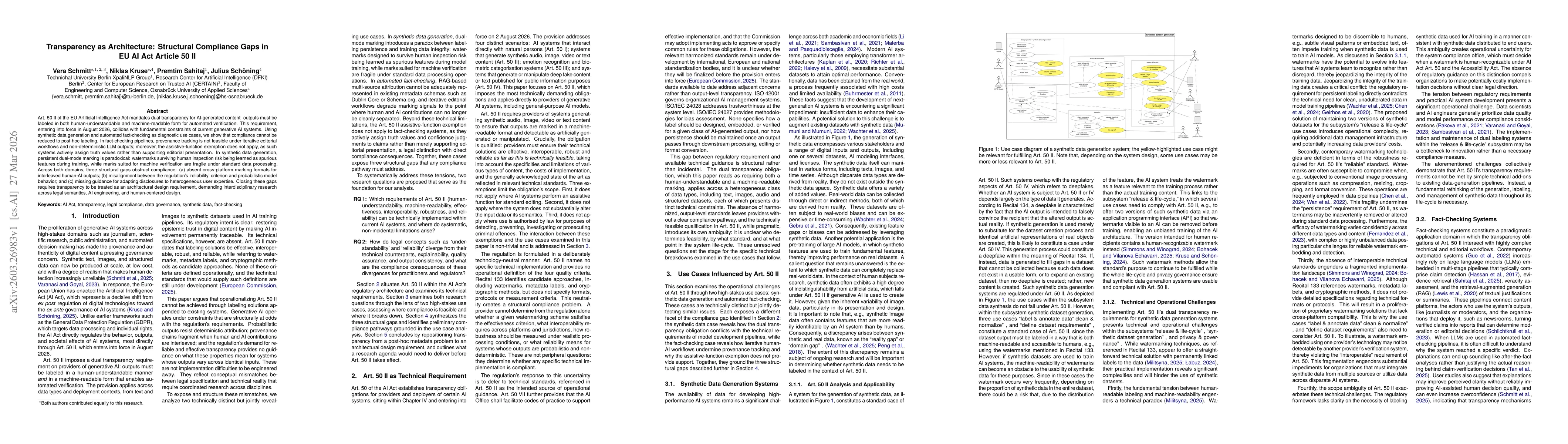 Thumbnail for Transparency as Architecture: Structural Compliance Gaps in EU AI Act Article 50 II