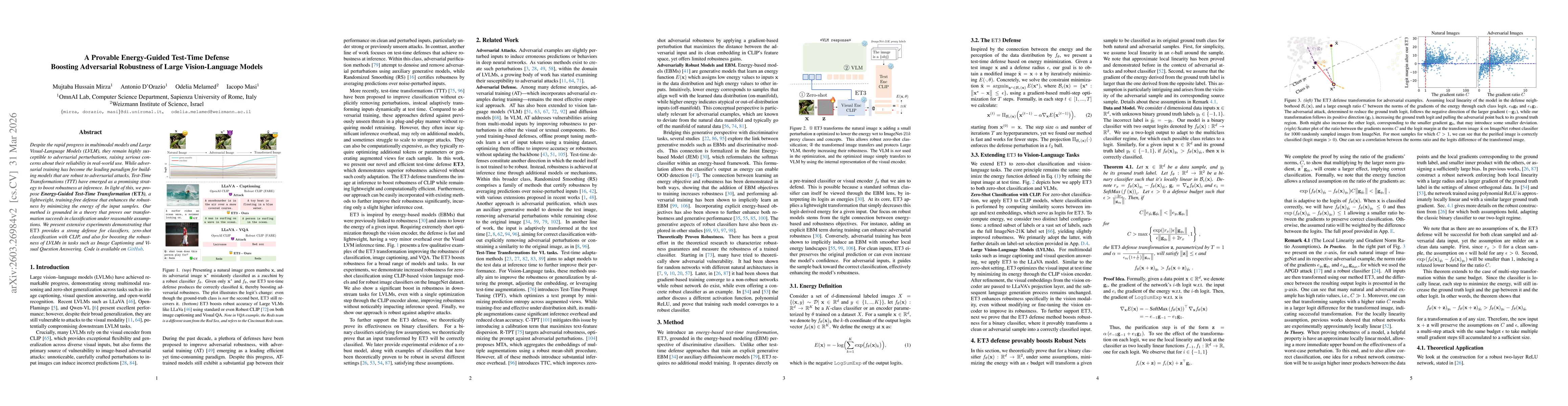 Thumbnail for A Provable Energy-Guided Test-Time Defense Boosting Adversarial Robustness of Large Vision-Language Models