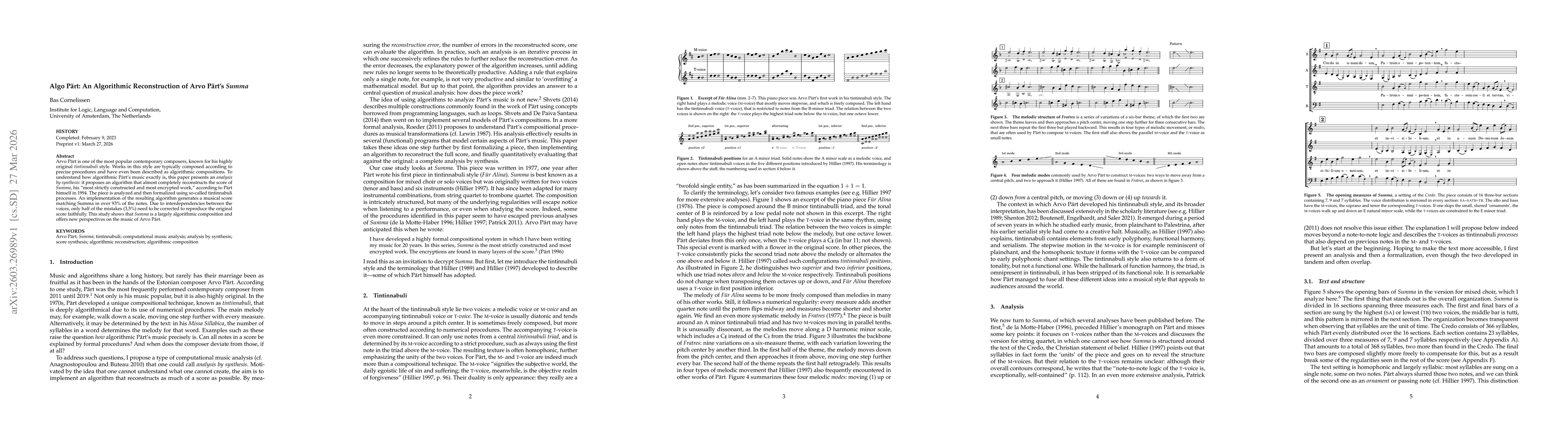 Thumbnail for Algo Pärt: An Algorithmic Reconstruction of Arvo Pärt's Summa