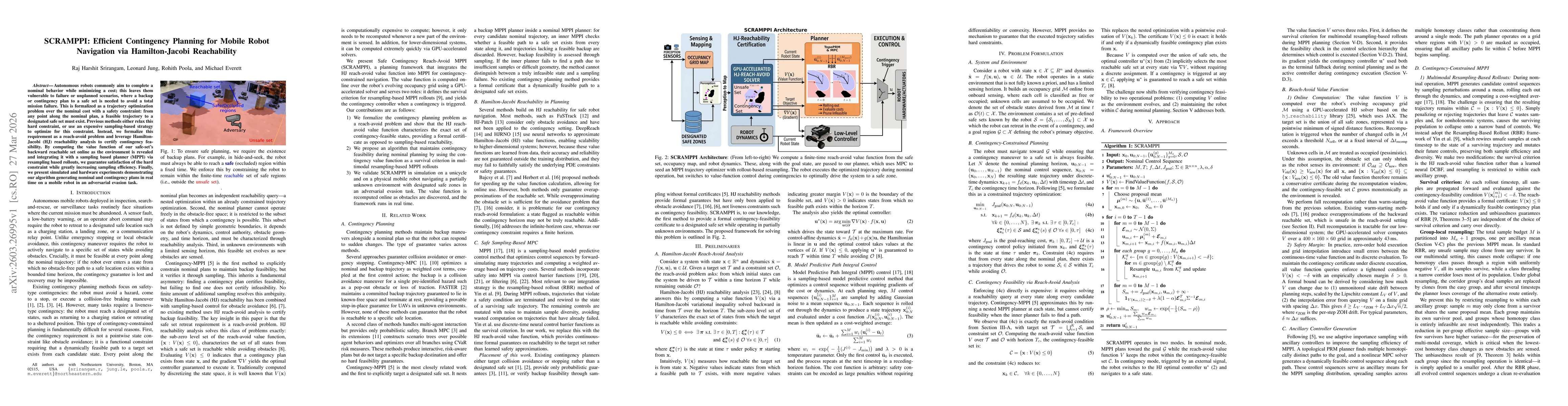 Thumbnail for SCRAMPPI: Efficient Contingency Planning for Mobile Robot Navigation via Hamilton-Jacobi Reachability