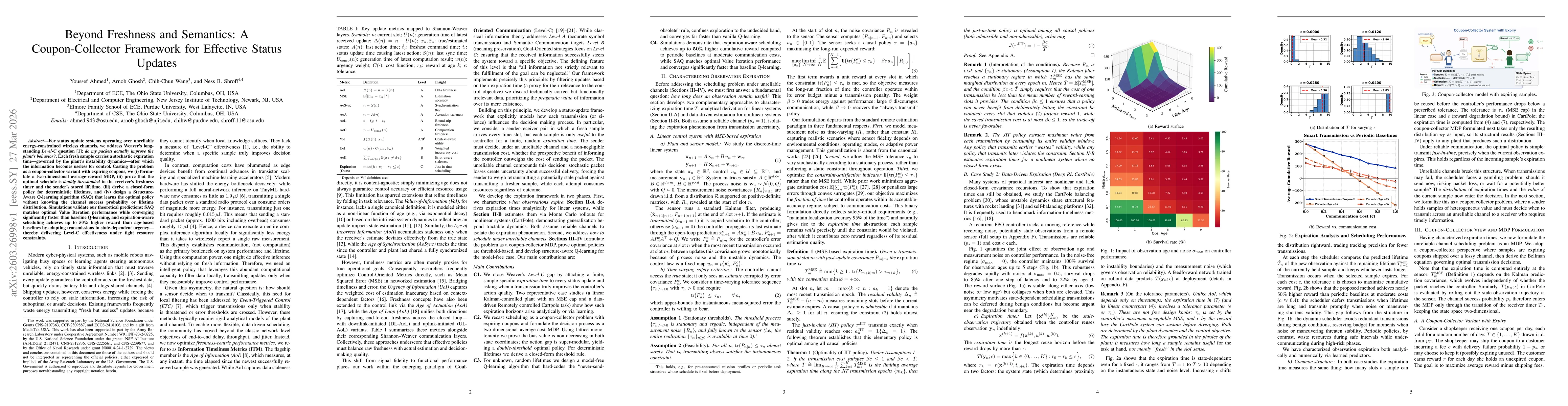 Thumbnail for Beyond Freshness and Semantics: A Coupon-Collector Framework for Effective Status Updates