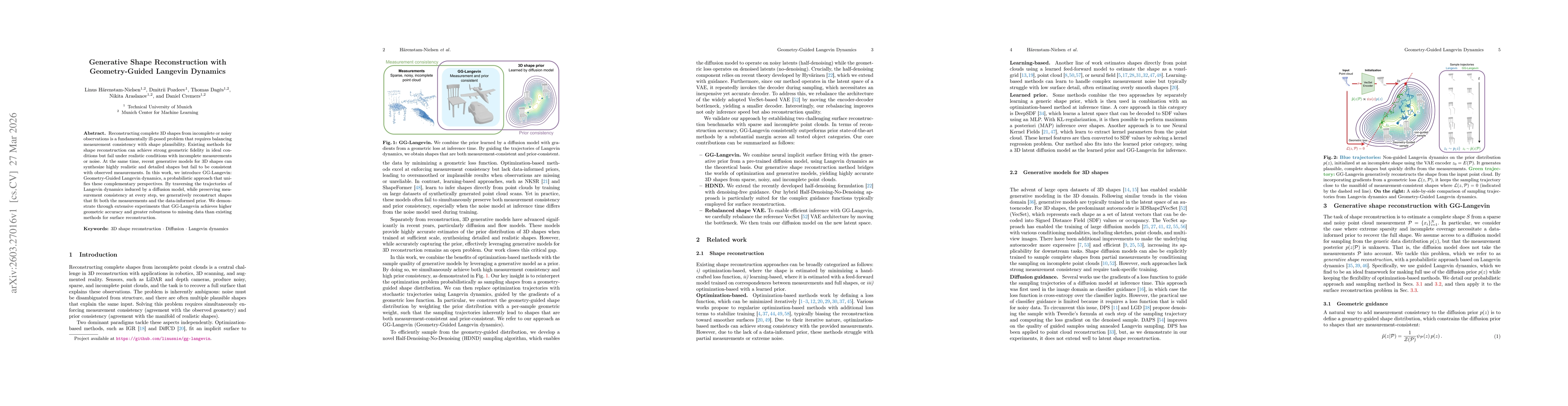 Thumbnail for Generative Shape Reconstruction with Geometry-Guided Langevin Dynamics