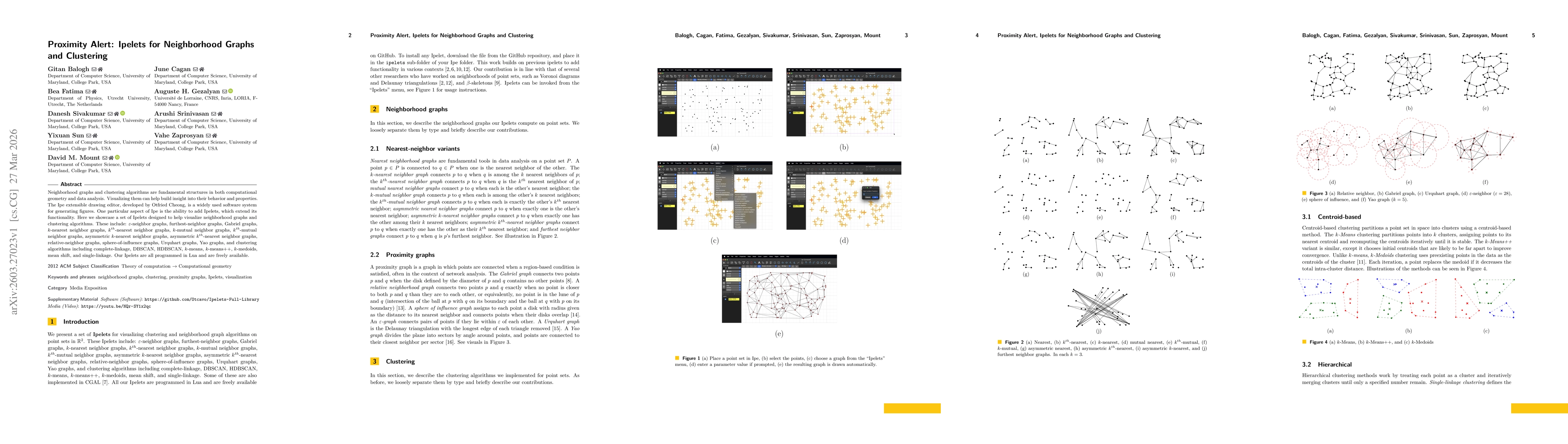 Thumbnail for Proximity Alert: Ipelets for Neighborhood Graphs and Clustering