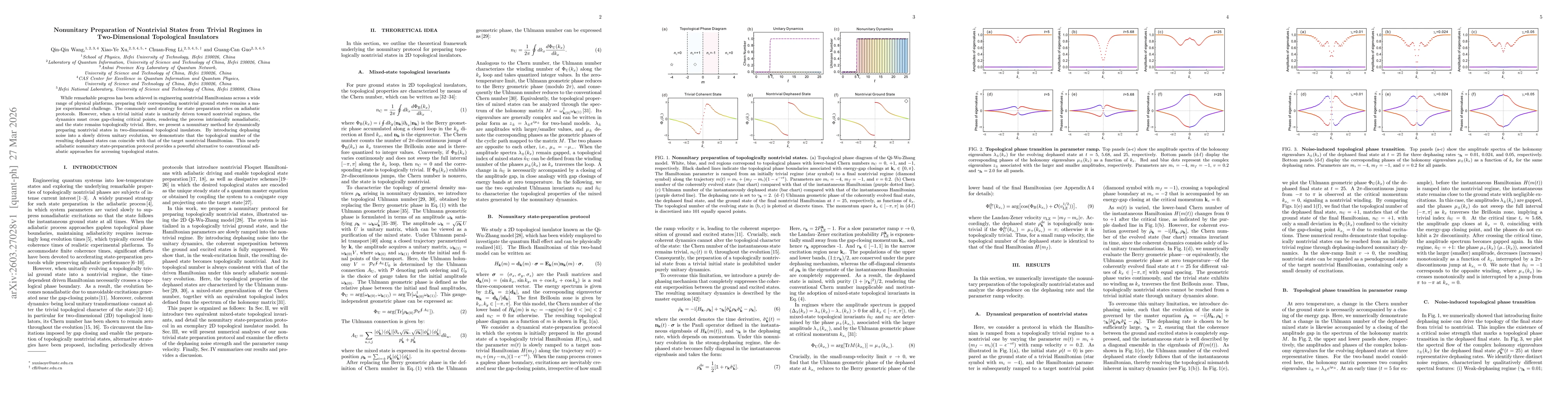 Thumbnail for Nonunitary Preparation of Nontrivial States from Trivial Regimes in Two-Dimensional Topological Insulators