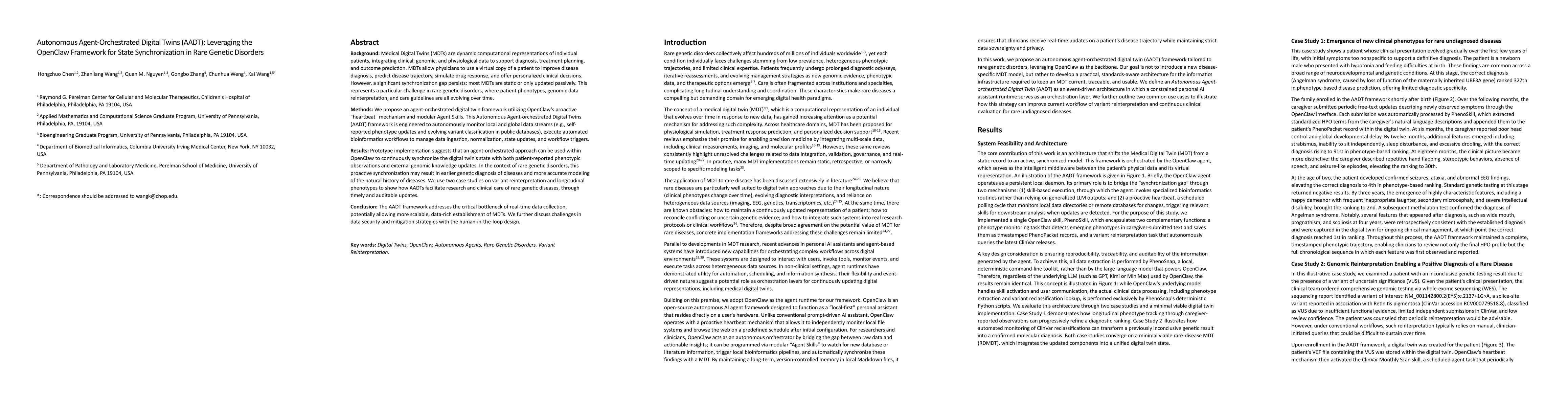 Thumbnail for Autonomous Agent-Orchestrated Digital Twins (AADT): Leveraging the OpenClaw Framework for State Synchronization in Rare Genetic Disorders