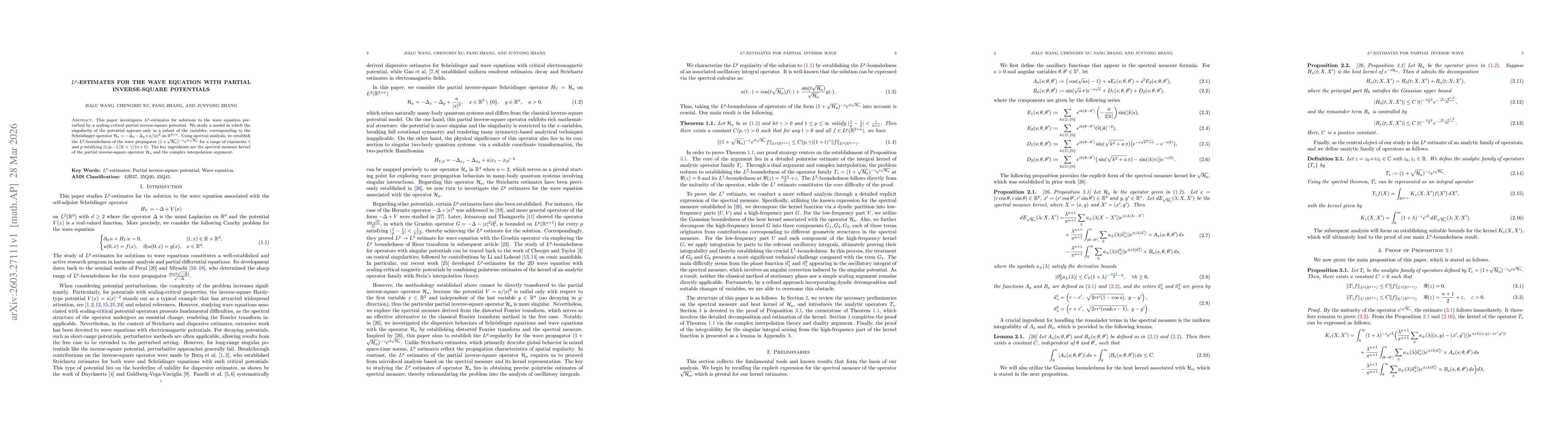 Thumbnail for $L^p$-estimates for the wave equation with partial inverse-square potentials