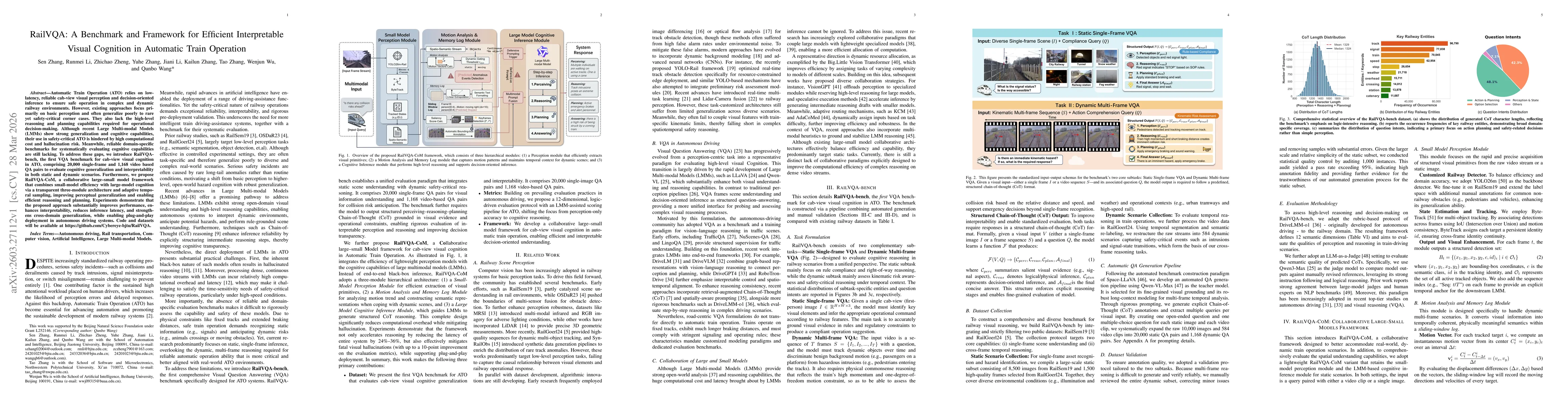 Thumbnail for RailVQA: A Benchmark and Framework for Efficient Interpretable Visual Cognition in Automatic Train Operation