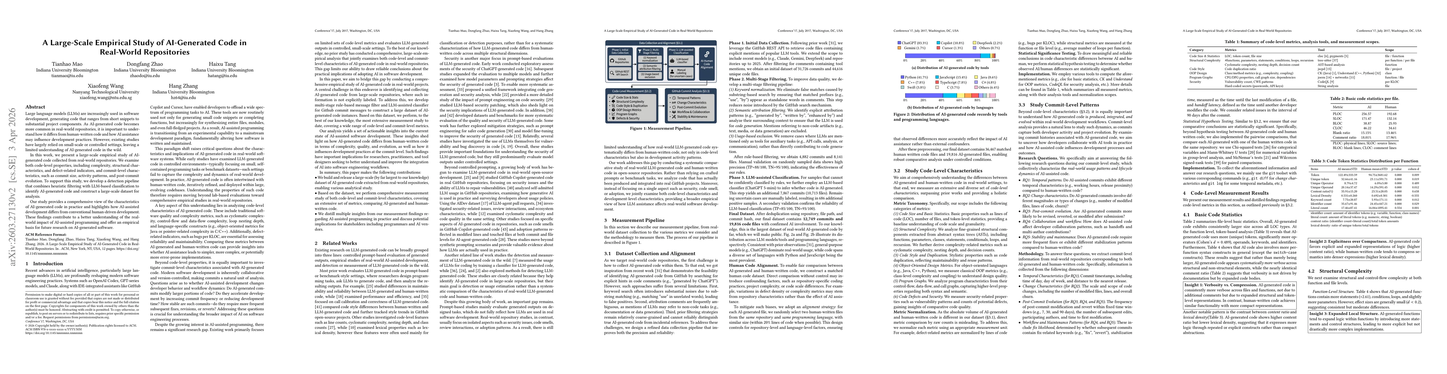 Thumbnail for A Large-Scale Comprehensive Measurement of AI-Generated Code in Real-World Repositories A Large-Scale Comprehensive Measurement of AI-Generated Code in Real-World Repositories