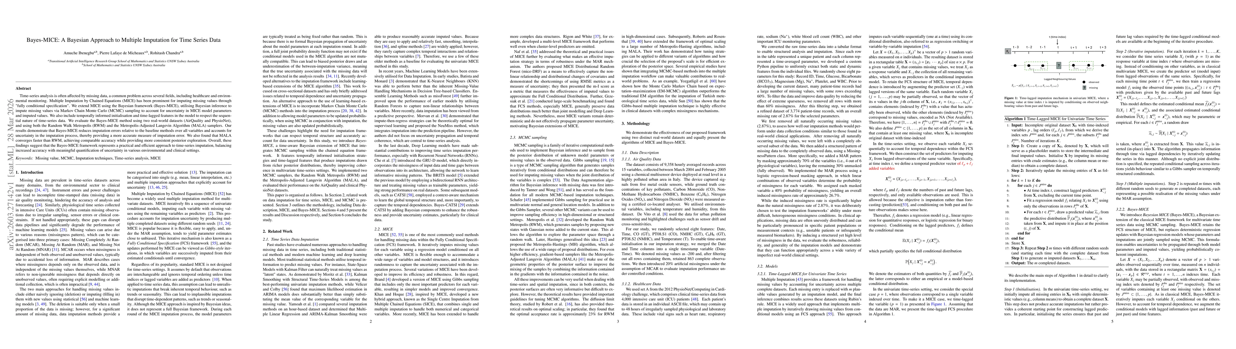 Thumbnail for Bayes-MICE: A Bayesian Approach to Multiple Imputation for Time Series Data