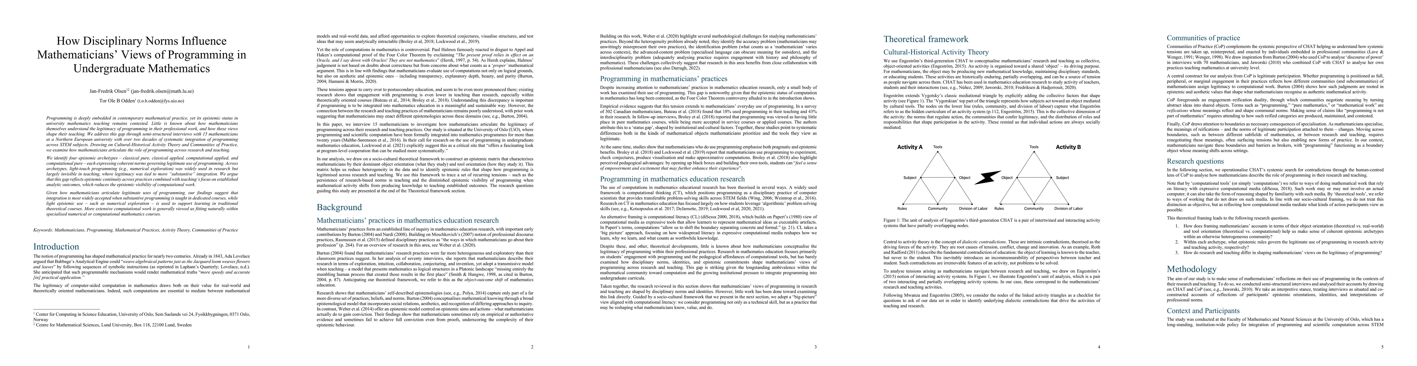 Thumbnail for How Disciplinary Norms Influence Mathematicians' Views of Programming in Undergraduate Mathematics