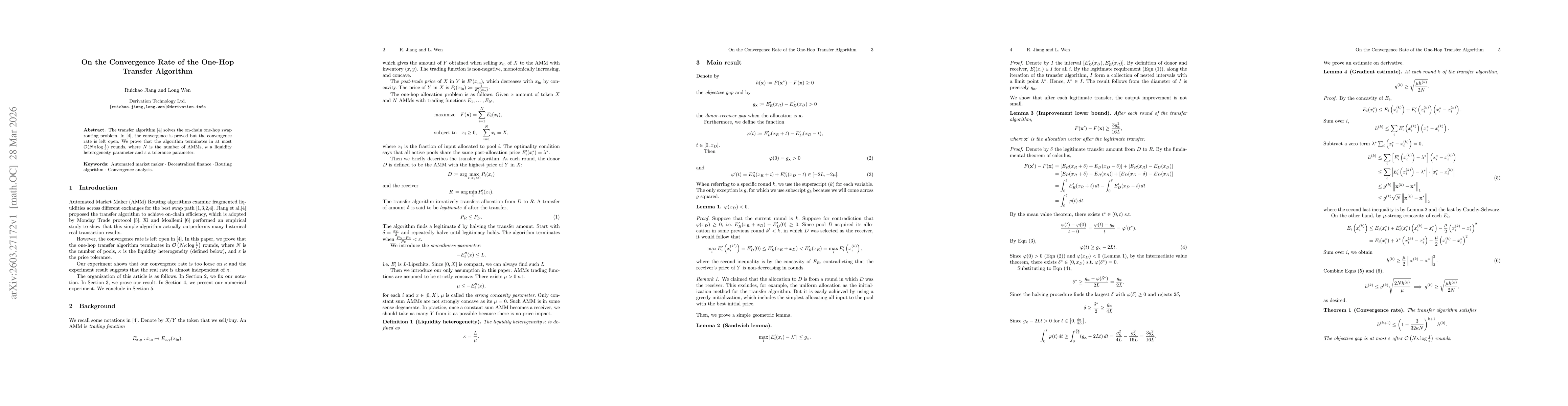 Thumbnail for On the Convergence Rate of the One-Hop Transfer Algorithm