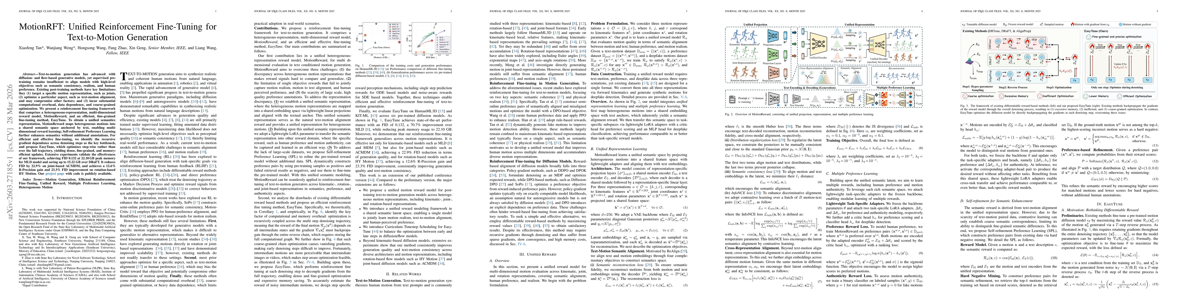 Thumbnail for MotionRFT: Unified Reinforcement Fine-Tuning for Text-to-Motion Generation