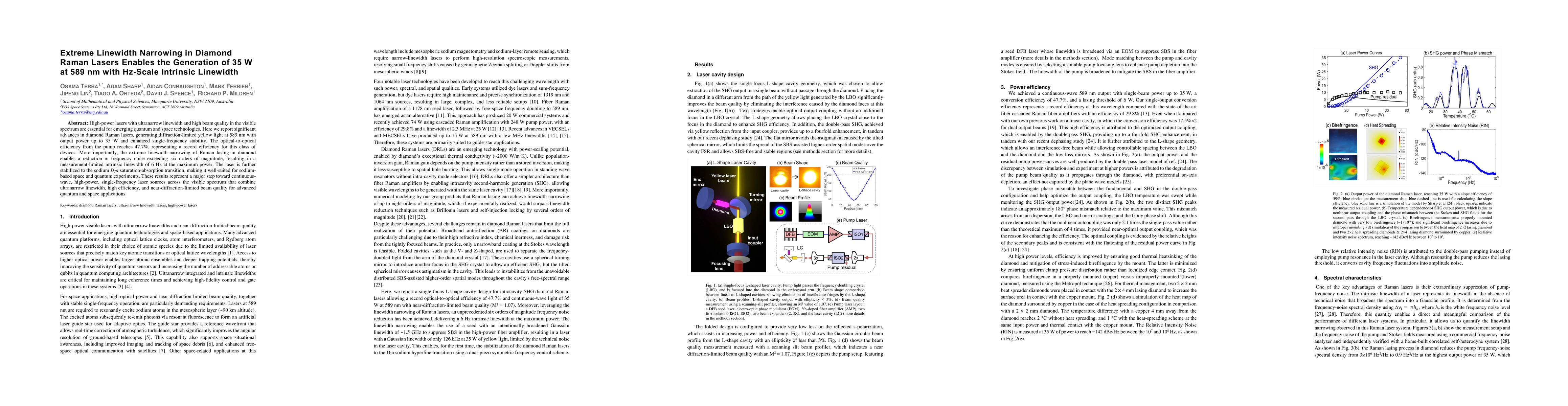 Thumbnail for Extreme Linewidth Narrowing in Diamond Raman Lasers Enables the Generation of 35 W at 589 nm with Hz-Scale Intrinsic Linewidth
