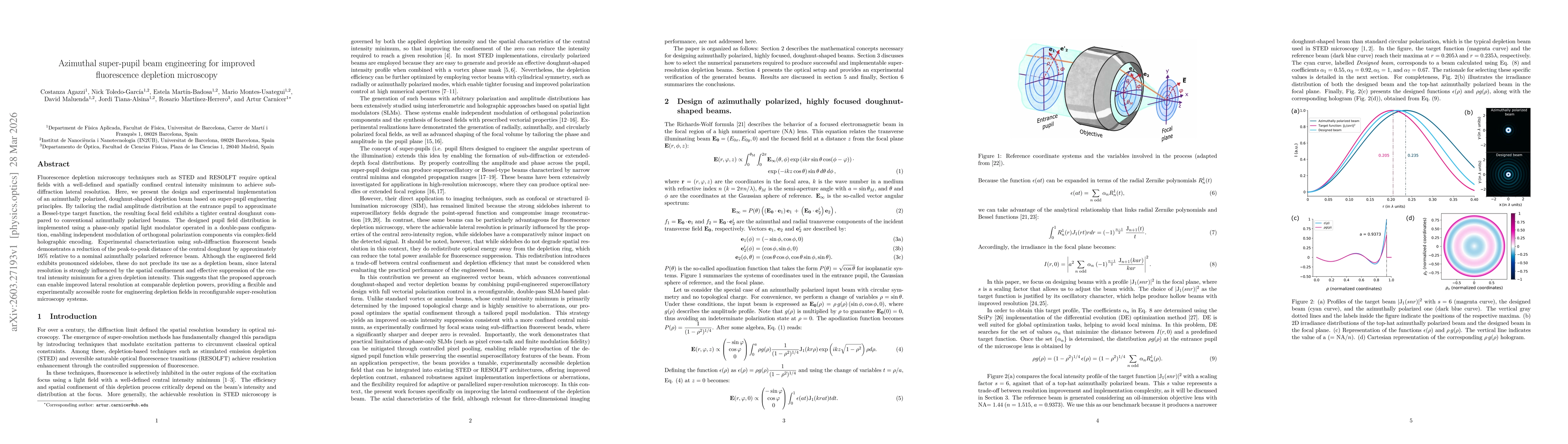 Thumbnail for Azimuthal super-pupil beam engineering for improved fluorescence depletion microscopy