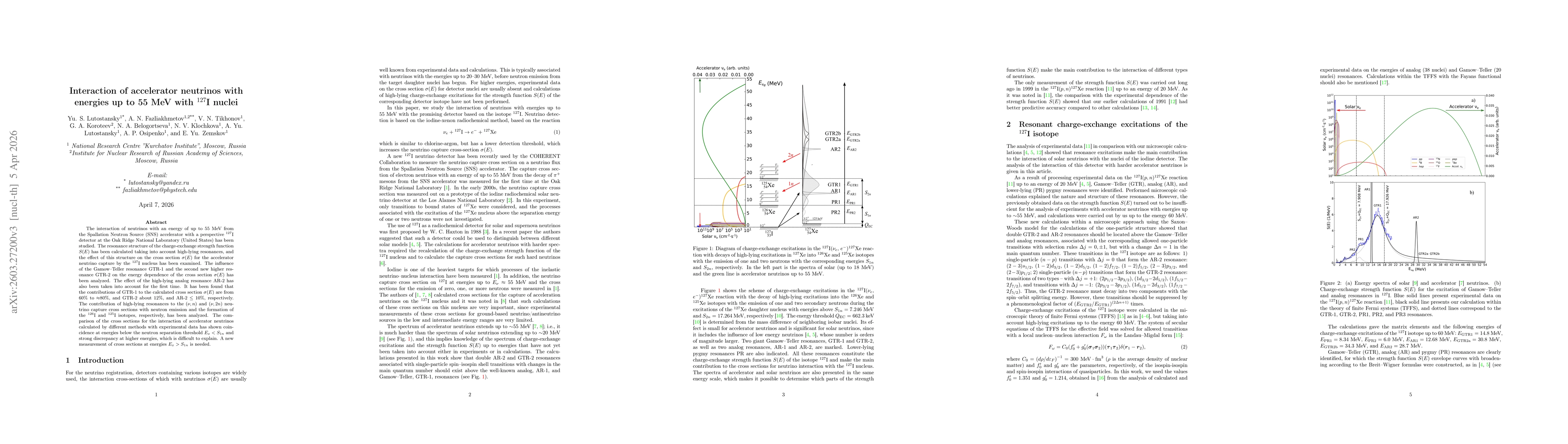 Thumbnail for Interaction of accelerator neutrinos with energies up to 55 MeV with ${}^{127}$I nuclei