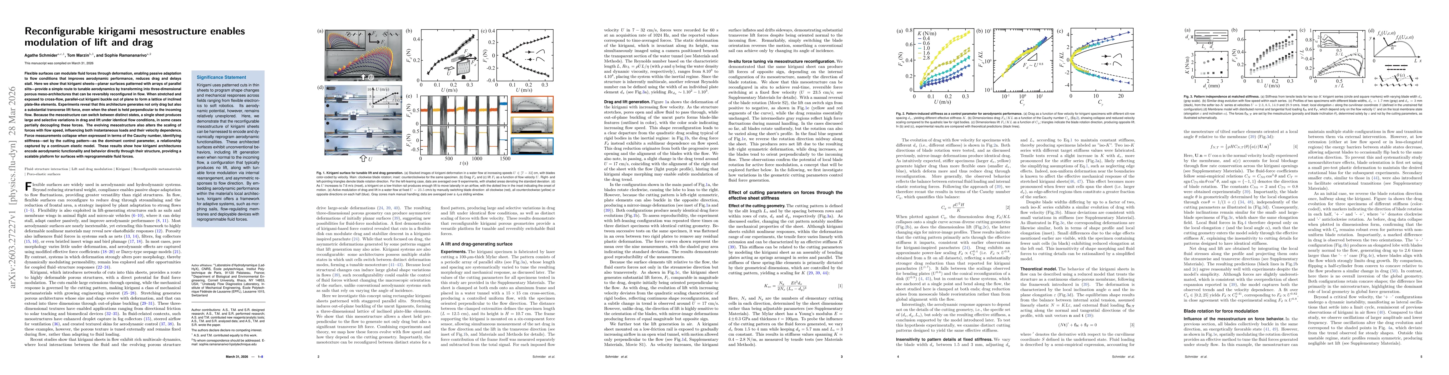Thumbnail for Reconfigurable kirigami mesostructure enables modulation of lift and drag