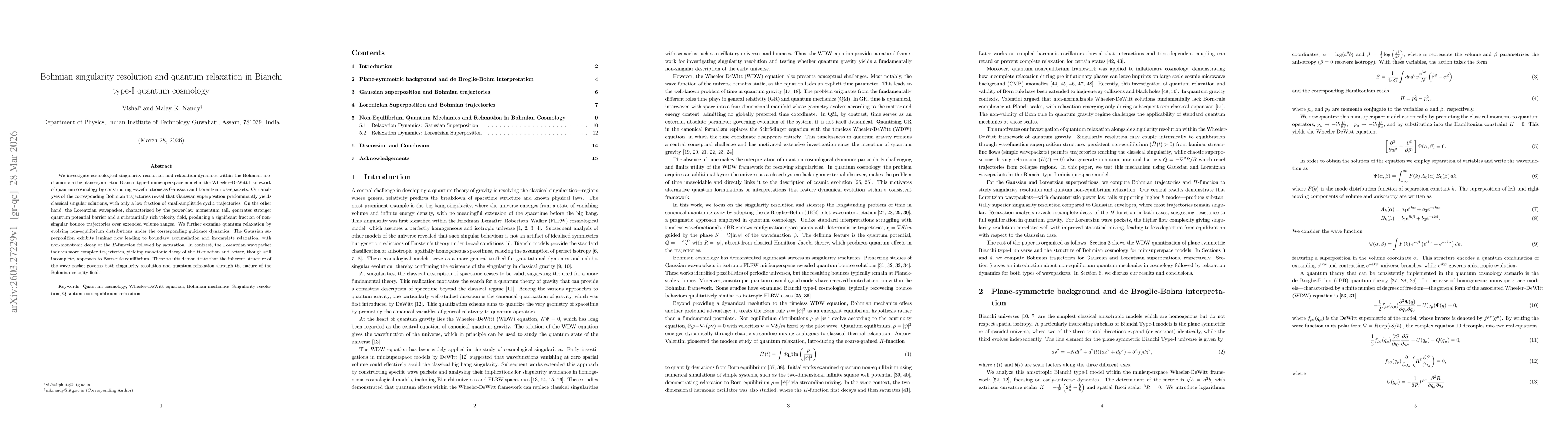 Thumbnail for Bohmian singularity resolution and quantum relaxation in Bianchi type-I quantum cosmology