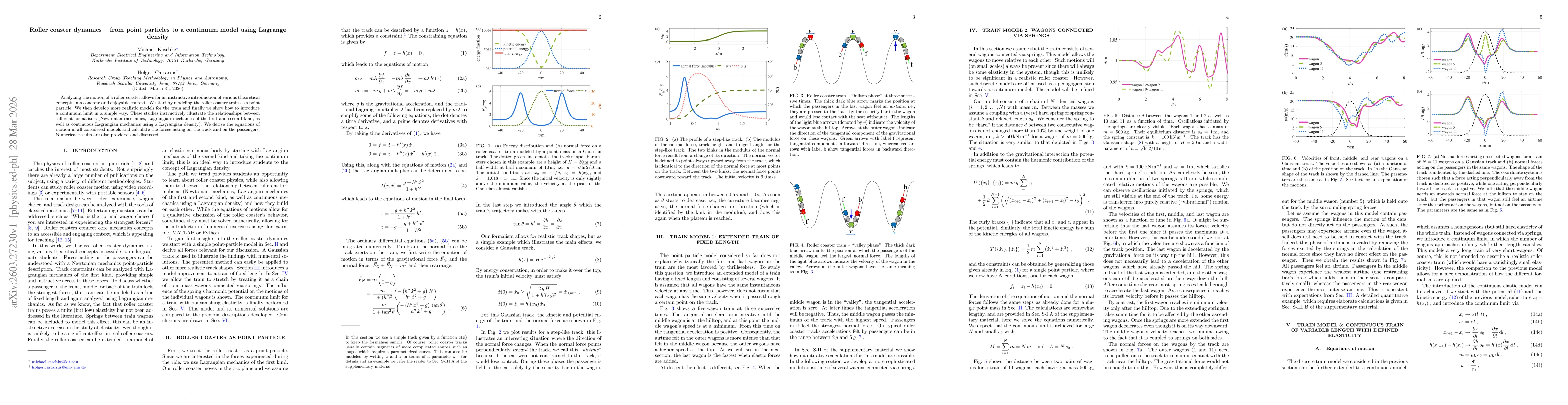 Thumbnail for Roller coaster dynamics -- from point particles to a continuum model using Lagrange density