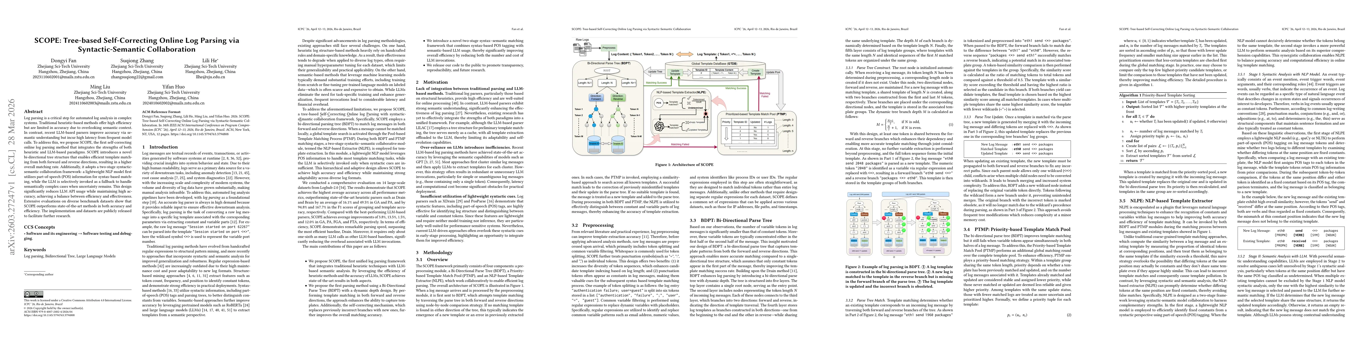 Thumbnail for SCOPE: Tree-based Self-Correcting Online Log Parsing via Syntactic-Semantic Collaboration