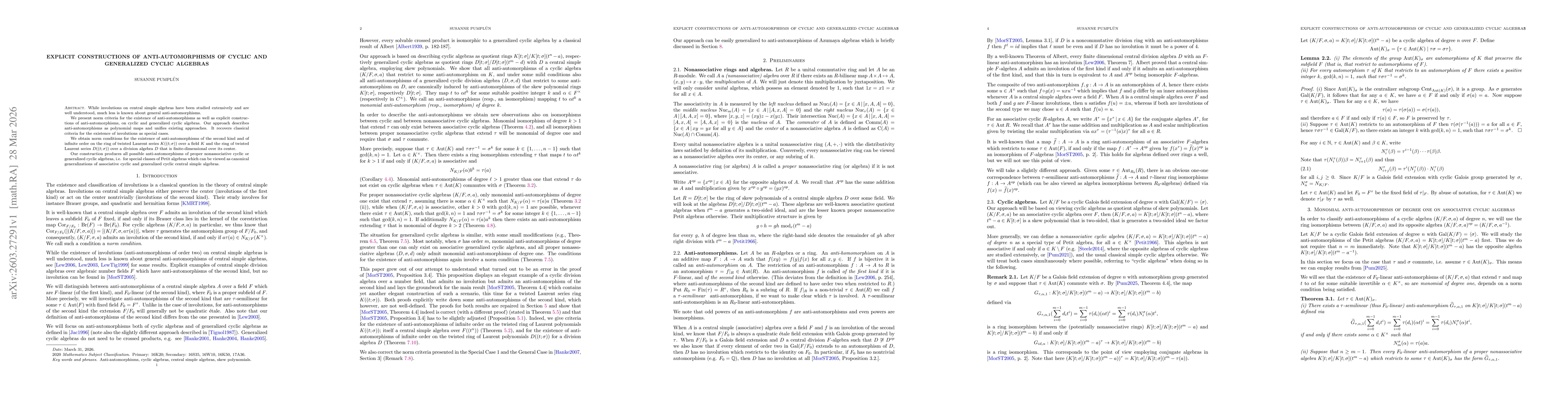 Thumbnail for Explicit constructions of anti-automorphisms of cyclic and generalized cyclic algebras