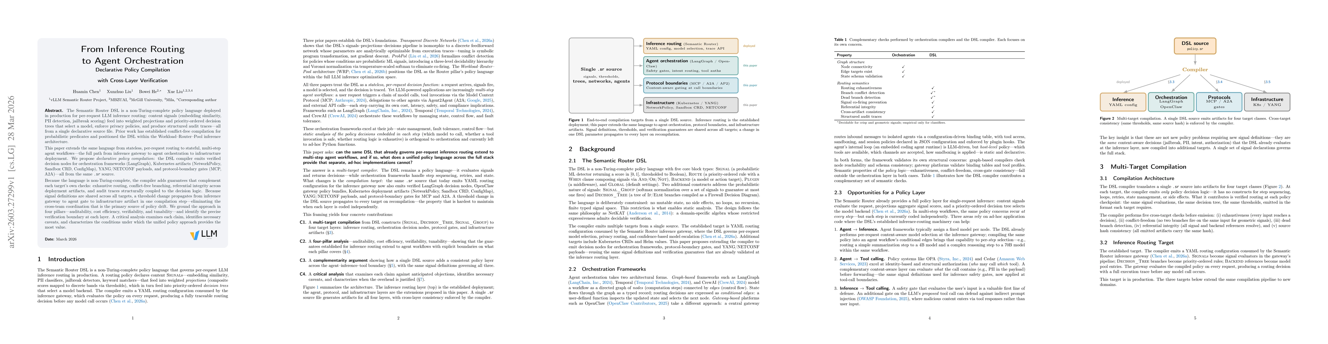 Thumbnail for From Inference Routing to Agent Orchestration: Declarative Policy Compilation with Cross-Layer Verification