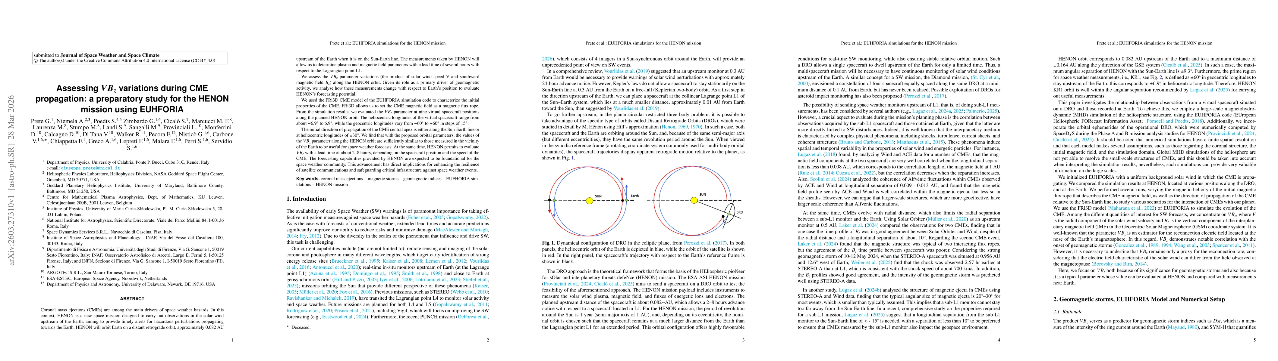 Thumbnail for Assessing VBz variations during CME propagation: a preparatory study for the HENON mission using EUHFORIA