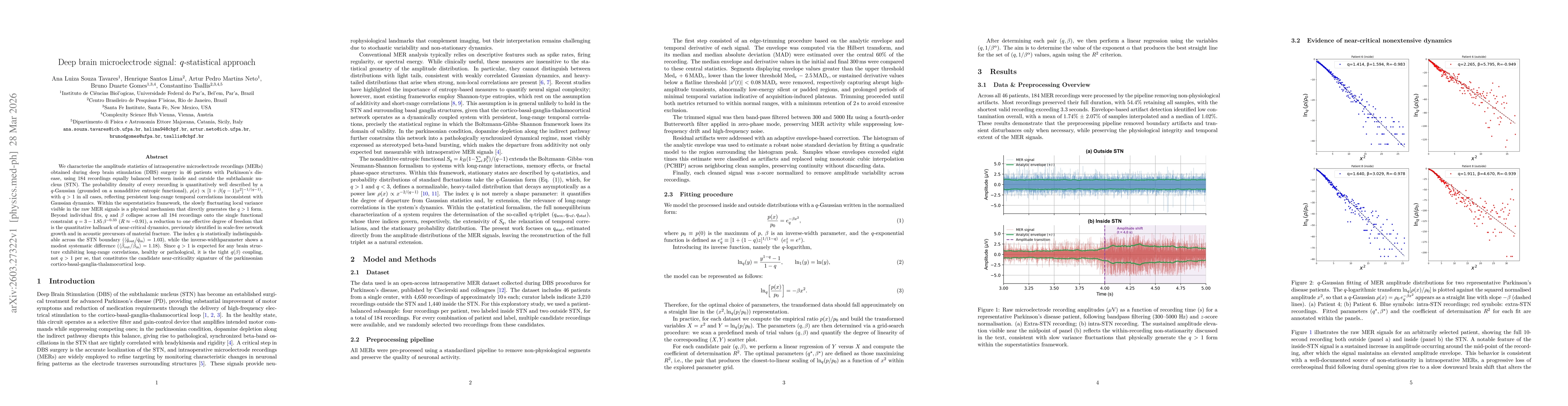 Thumbnail for Deep brain microelectrode signal: $q$-statistical approach
