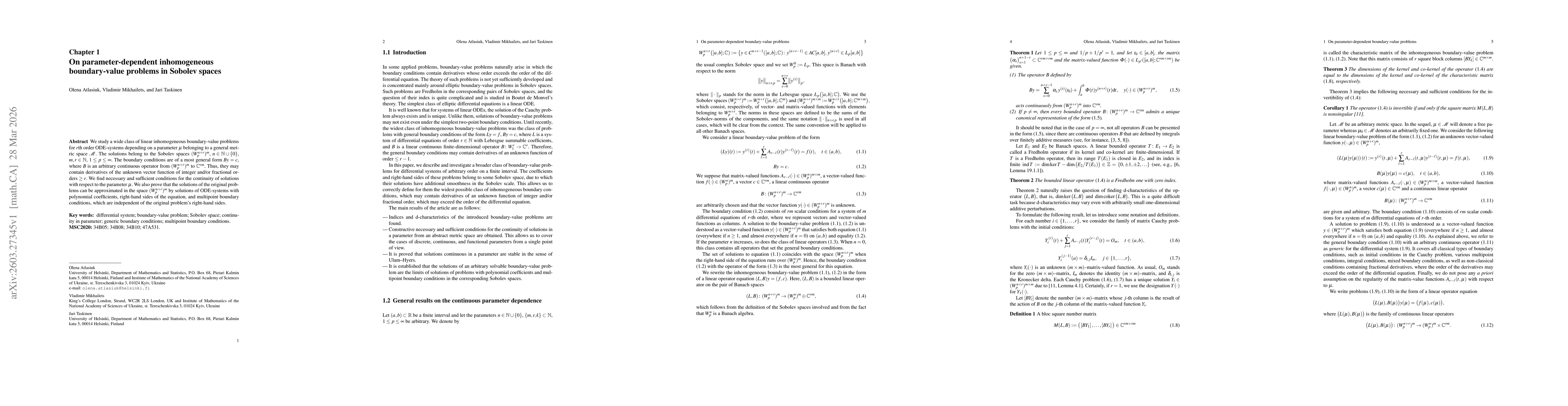 Thumbnail for On parameter-dependent inhomogeneous boundary-value problems in Sobolev spaces