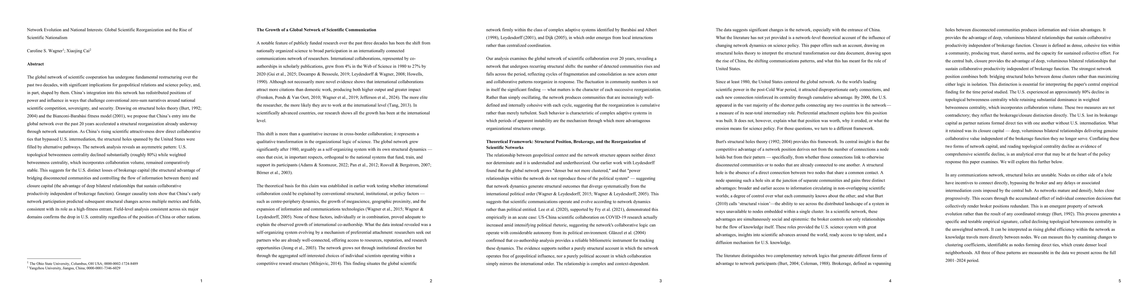 Thumbnail for Network Evolution and National Interests: Global Scientific Reorganization and the Rise of Scientific Nationalism