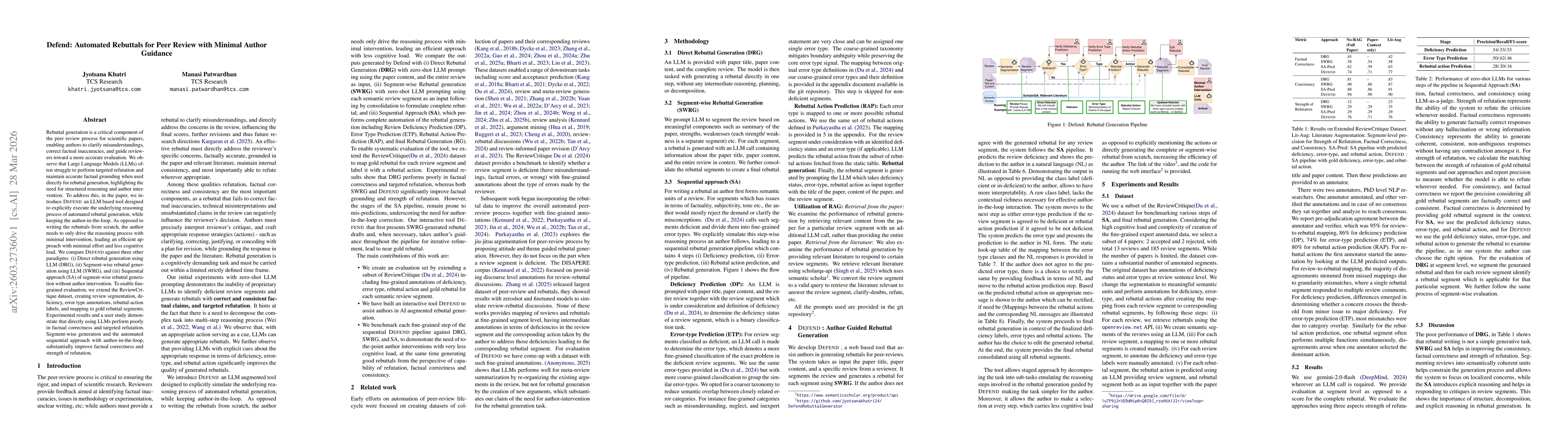Thumbnail for Defend: Automated Rebuttals for Peer Review with Minimal Author Guidance