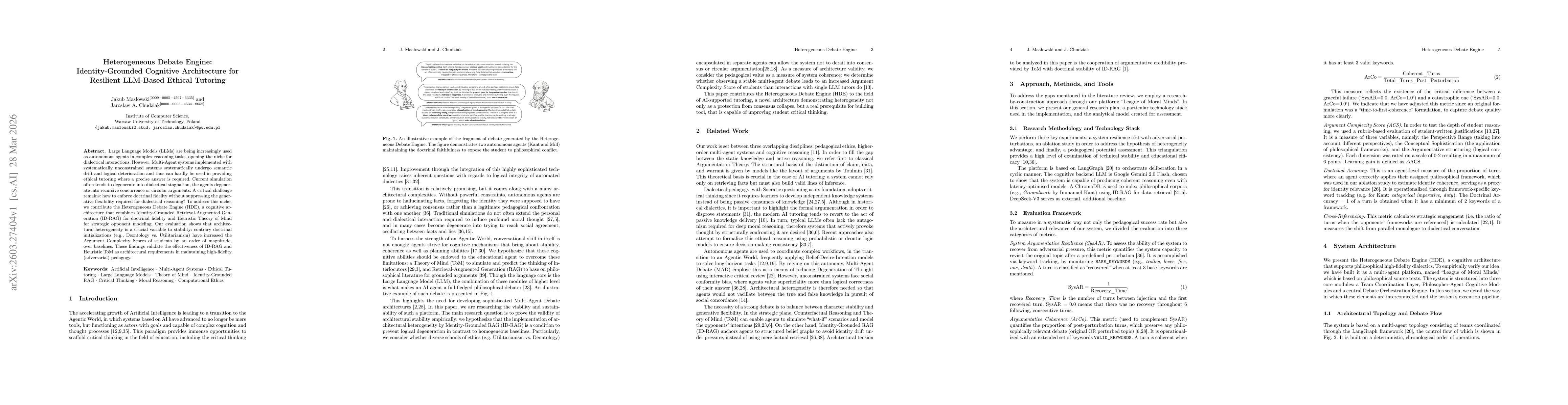 Thumbnail for Heterogeneous Debate Engine: Identity-Grounded Cognitive Architecture for Resilient LLM-Based Ethical Tutoring