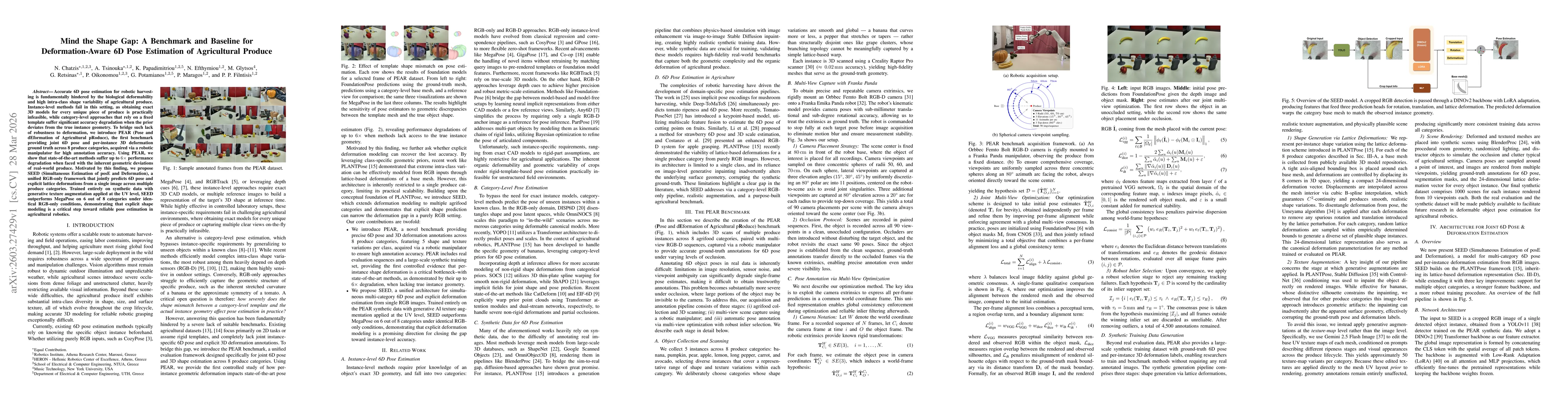 Thumbnail for Mind the Shape Gap: A Benchmark and Baseline for Deformation-Aware 6D Pose Estimation of Agricultural Produce