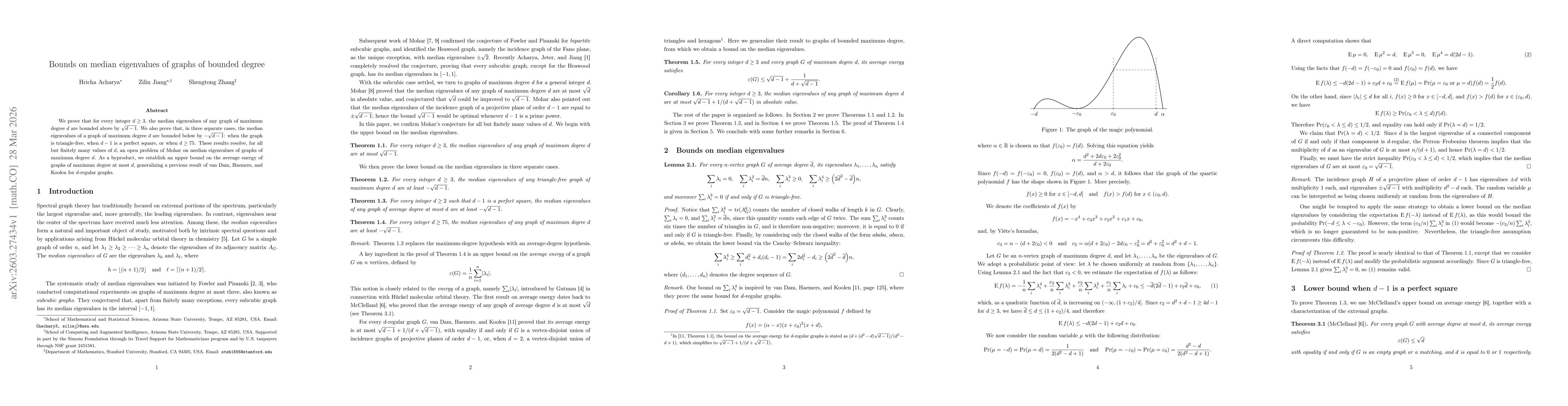 Thumbnail for Bounds on median eigenvalues of graphs of bounded degree