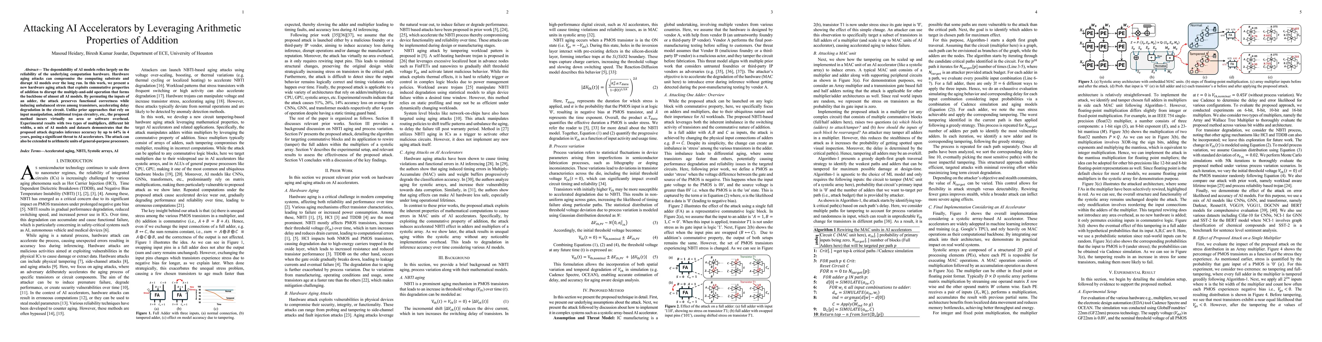 Thumbnail for Attacking AI Accelerators by Leveraging Arithmetic Properties of Addition