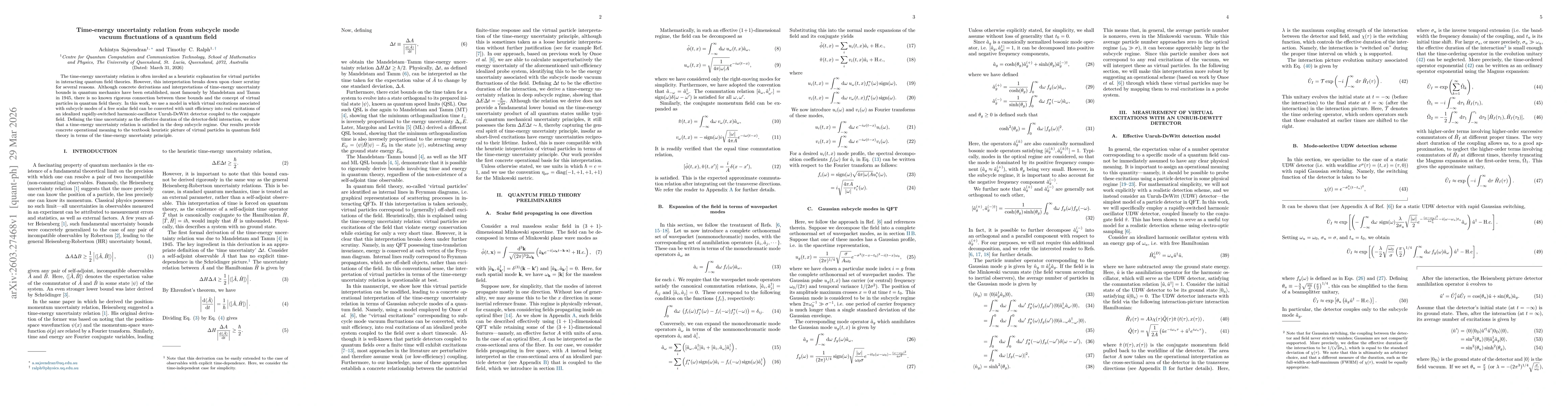 Thumbnail for Time-energy uncertainty relation from subcycle mode vacuum fluctuations of a quantum field