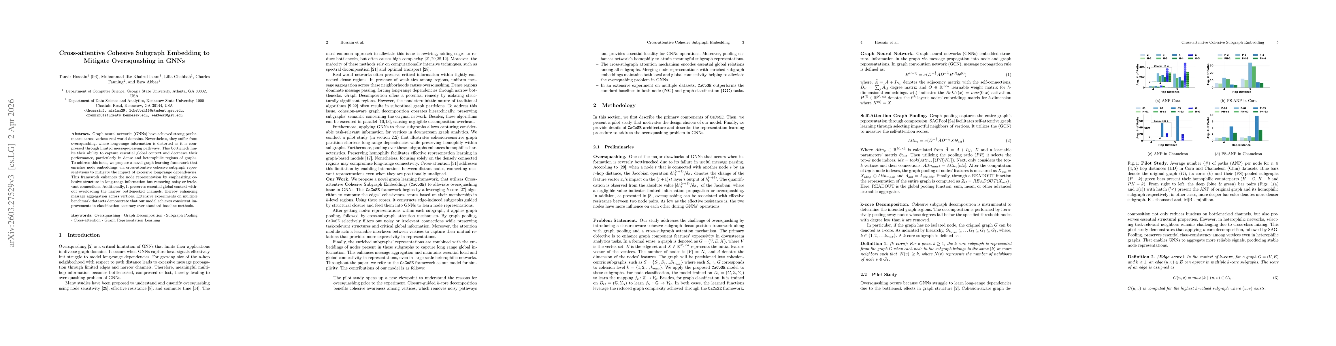 Thumbnail for Cross-attentive Cohesive Subgraph Embedding to Mitigate Oversquashing in GNNs