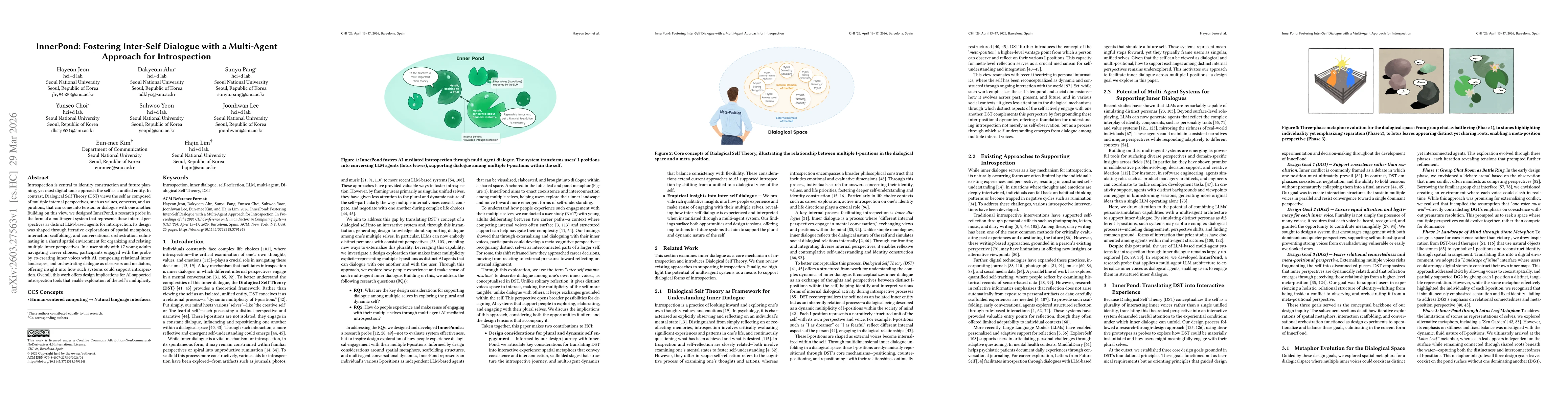 Thumbnail for InnerPond: Fostering Inter-Self Dialogue with a Multi-Agent Approach for Introspection