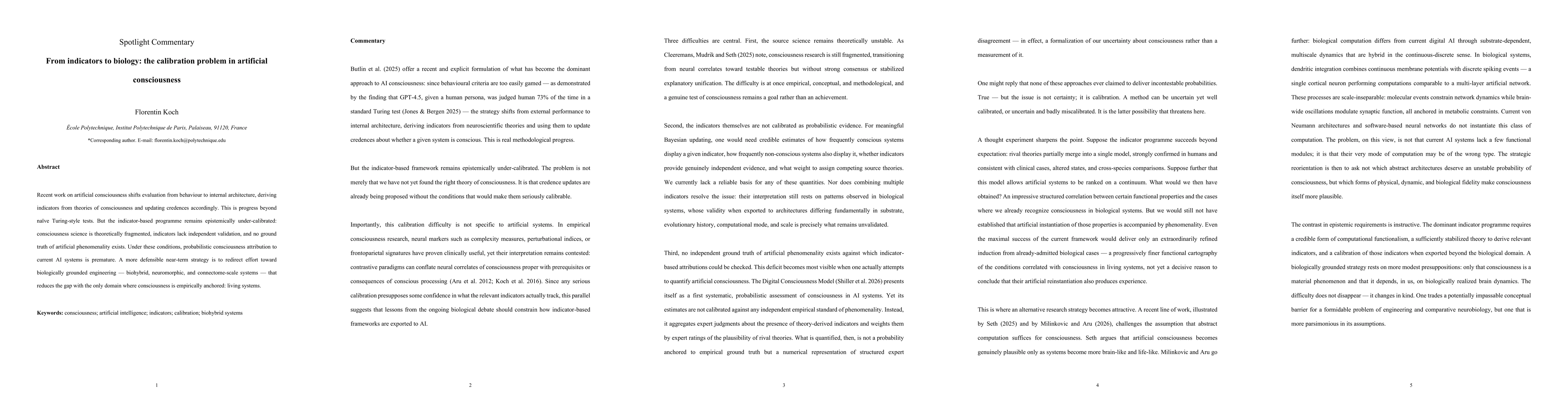 Thumbnail for From indicators to biology: the calibration problem in artificial consciousness