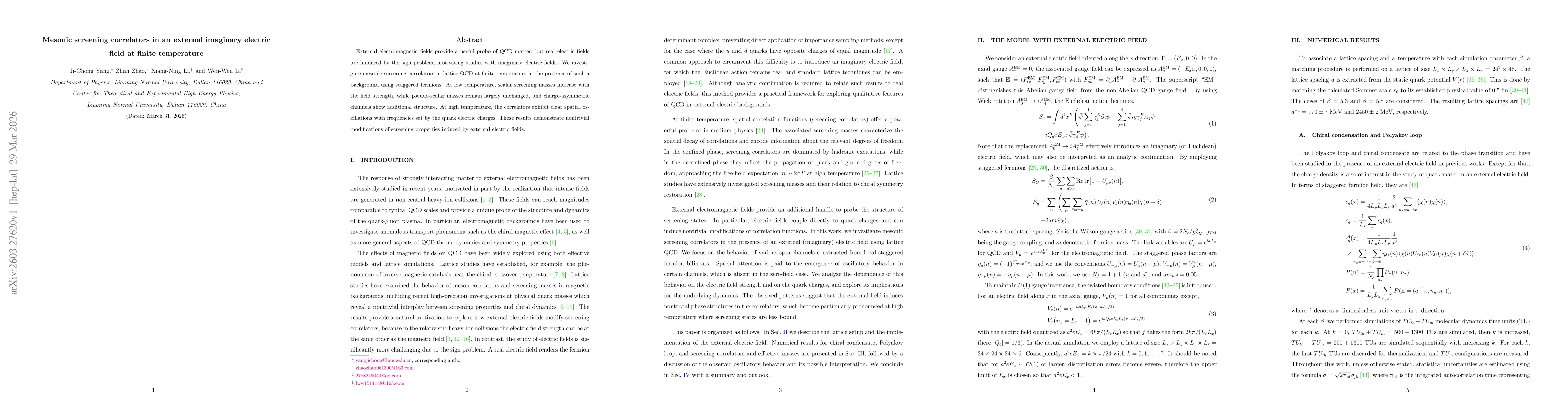 Thumbnail for Mesonic screening correlators in an external imaginary electric field at finite temperature