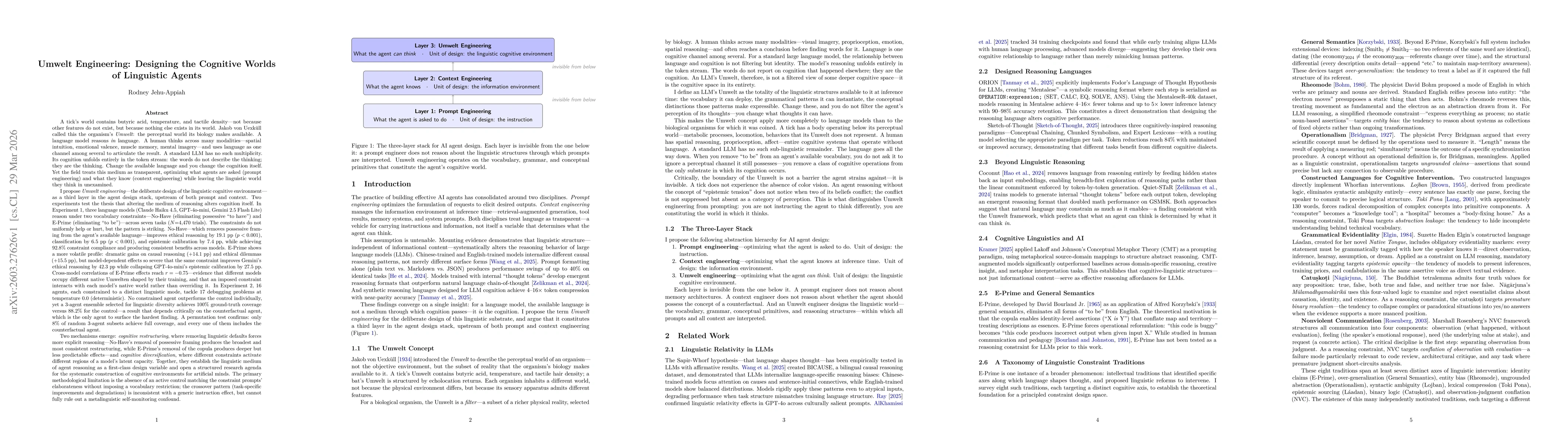 Thumbnail for Umwelt Engineering: Designing the Cognitive Worlds of Linguistic Agents