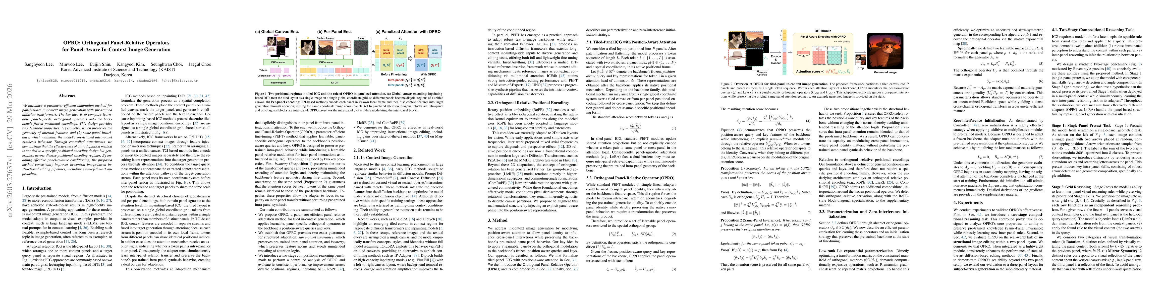 Thumbnail for OPRO: Orthogonal Panel-Relative Operators for Panel-Aware In-Context Image Generation