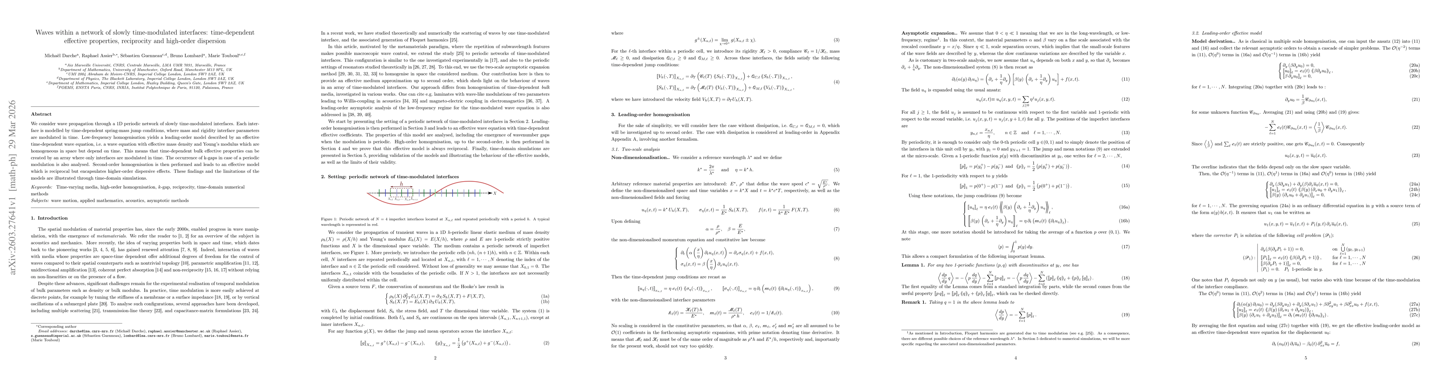 Thumbnail for Waves within a network of slowly time-modulated interfaces: time-dependent effective properties, reciprocity and high-order dispersion