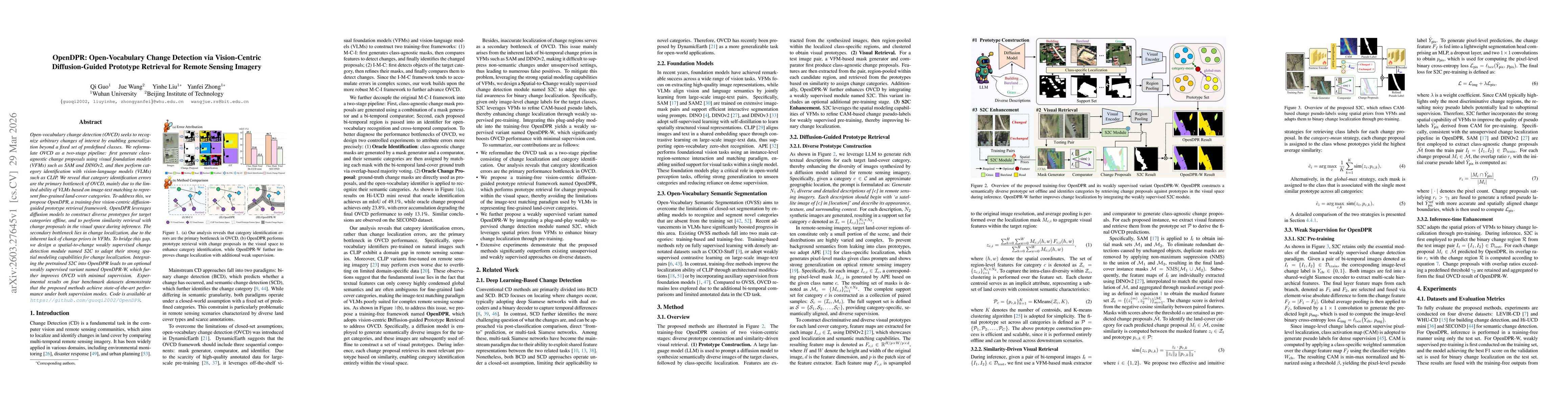 Thumbnail for OpenDPR: Open-Vocabulary Change Detection via Vision-Centric Diffusion-Guided Prototype Retrieval for Remote Sensing Imagery