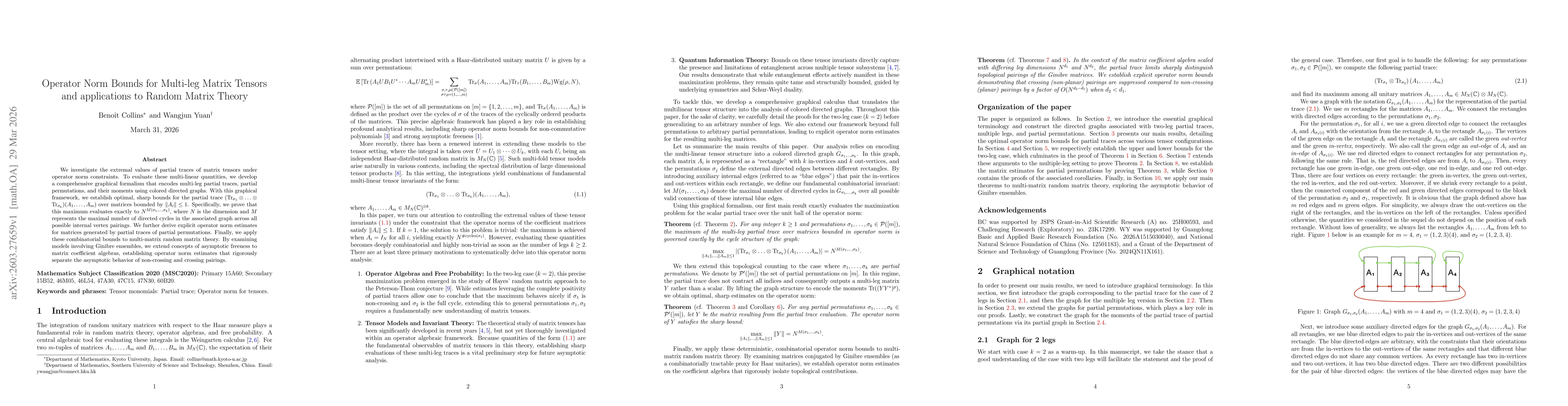 Thumbnail for Operator Norm Bounds for Multi-leg Matrix Tensors and Applications to Random Matrix Theory
