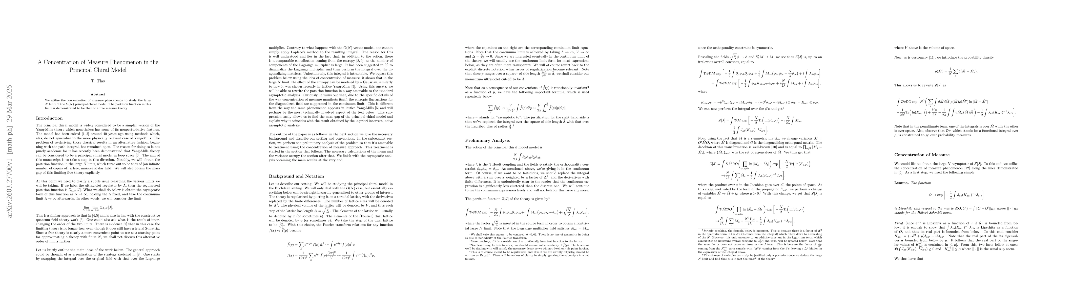 Thumbnail for A Concentration of Measure Phenomenon in the Principal Chiral Model